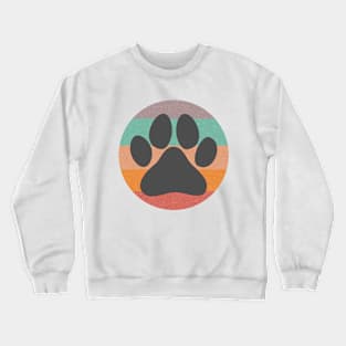 Dog Paw Print on Stripes Crewneck Sweatshirt